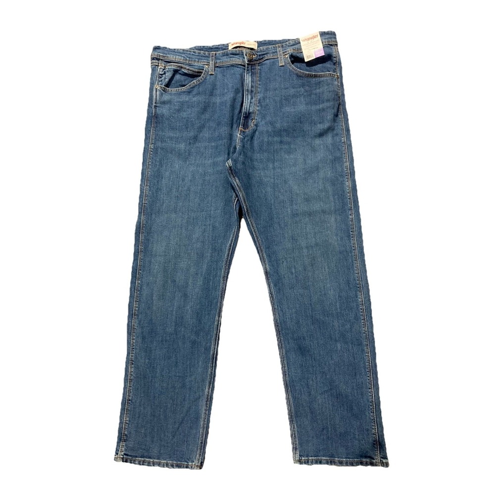 NWT‎ Wrangler Regular Fit Jeans Mens 40x30 Blue Stretch Denim Straight Leg